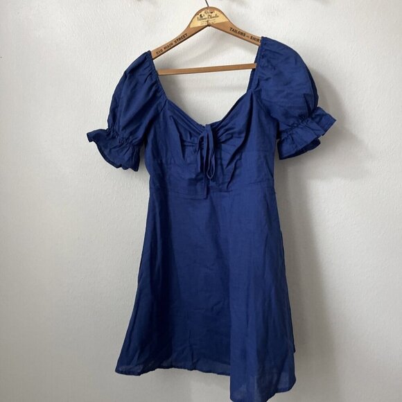 SheIn Dresses & Skirts - Shein‎ blue puff sleeve Lana del Rey vibes romantic cottagecore mini dress XS